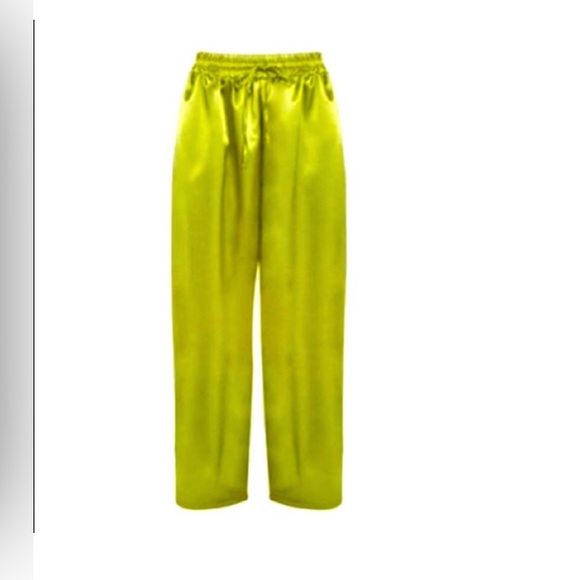 NWOT 💚 Laina Rauma green drawstring club bed lightweight satin pants size S - Picture 4 of 17